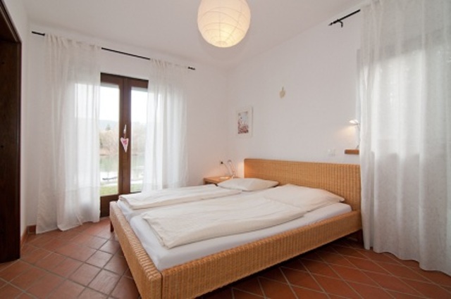 Blick aufs Haus vom See